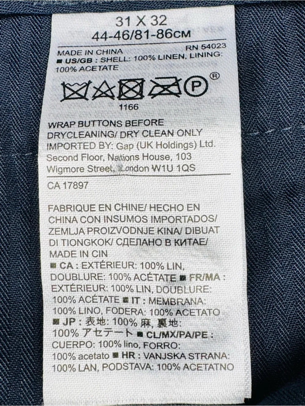 Banana Republic Slim Fit trousers. Size 31x32. 100% Linen.